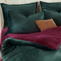 Dark Green And Wine Red Flannel Bedding Winter Bedding