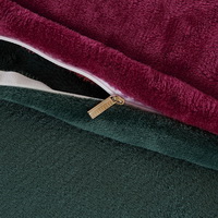Dark Green And Wine Red Flannel Bedding Winter Bedding