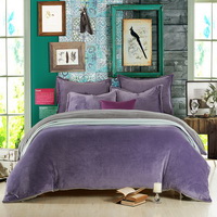 Lilac And Silver Gray Flannel Bedding Winter Bedding