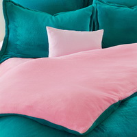 Ocean Blue And Pink Flannel Bedding Winter Bedding