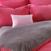 Rose And Silver Gray Flannel Bedding Winter Bedding