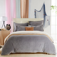 Silver Gray And Beige Flannel Bedding Winter Bedding
