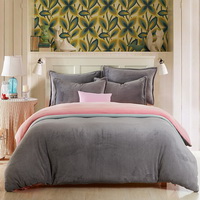 Silver Gray And Pink Flannel Bedding Winter Bedding