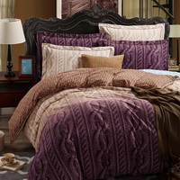 Blessed Rhyme Purple Duvet Cover Set European Bedding Casual Bedding