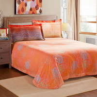 Elegant Rhythm Orange Duvet Cover Set European Bedding Casual Bedding