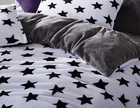 Bright Stars White Bedding Set Winter Bedding Flannel Bedding Teen Bedding Kids Bedding