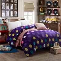 Polka Dot Purple Style Bedding Flannel Bedding Girls Bedding