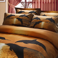 Gift Ideas Dolphins Brown Bedding Sets Teen Bedding Dorm Bedding Duvet Cover Sets 3D Bedding Animal Print Bedding
