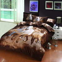 Gift Ideas Horses Brown Bedding Sets Teen Bedding Dorm Bedding Duvet Cover Sets 3D Bedding Animal Print Bedding