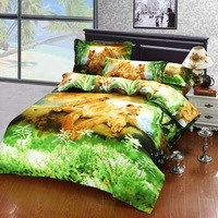 Gift Ideas Lionesses Green Bedding Sets Teen Bedding Dorm Bedding Duvet Cover Sets 3D Bedding Animal Print Bedding