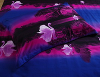 Swan Lake Blue Bedding Sets Duvet Cover Sets Teen Bedding Dorm Bedding 3D Bedding Landscape Bedding Gift Ideas