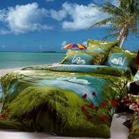 Swan Lake Green Bedding Sets Duvet Cover Sets Teen Bedding Dorm Bedding 3D Bedding Landscape Bedding Gift Ideas