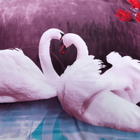 Swan Lake Purple Bedding Sets Duvet Cover Sets Teen Bedding Dorm Bedding 3D Bedding Landscape Bedding Gift Ideas