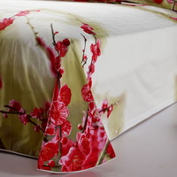 Peach Blossoms Green Bedding Sets Duvet Cover Sets Teen Bedding Dorm Bedding 3D Bedding Floral Bedding Gift Ideas