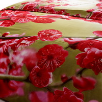 Peach Blossoms Green Bedding Sets Duvet Cover Sets Teen Bedding Dorm Bedding 3D Bedding Floral Bedding Gift Ideas