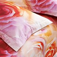 Roses Orange Bedding Sets Duvet Cover Sets Teen Bedding Dorm Bedding 3D Bedding Floral Bedding Gift Ideas