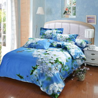 Sakura Blue Bedding Sets Duvet Cover Sets Teen Bedding Dorm Bedding 3D Bedding Floral Bedding Gift Ideas