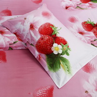 Strawberries Pink Bedding Sets Duvet Cover Sets Teen Bedding Dorm Bedding 3D Bedding Floral Bedding Gift Ideas
