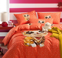 Cute Kitty Orange Cartoon Bedding Kids Bedding Girls Bedding Teen Bedding