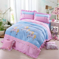 Merry Go Round Blue Bedding Girls Bedding Princess Bedding Teen Bedding