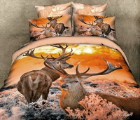 Deer Orange Bedding Animal Print Bedding 3d Bedding Animal Duvet Cover Set