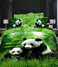 Panda Green Bedding Animal Print Bedding 3d Bedding Animal Duvet Cover Set