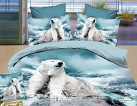 Polar Bear Blue Bedding Animal Print Bedding 3d Bedding Animal Duvet Cover Set