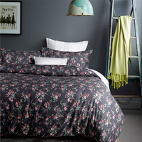 Fashion Of Flowers Black Bedding Set Teen Bedding Dorm Bedding Bedding Collection Gift Idea