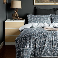 Floret Blue Bedding Set Teen Bedding Dorm Bedding Bedding Collection Gift Idea
