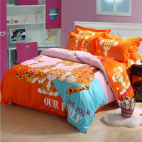 The Cheetah Family Orange Bedding Set Kids Bedding Duvet Cover Set Gift Idea