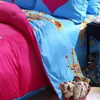 The Giraffe Family Red Bedding Set Kids Bedding Duvet Cover Set Gift Idea