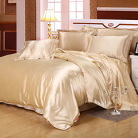 Camel Silk Bedding Set Duvet Cover Silk Pillowcase Silk Sheet Luxury Bedding