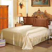 Coffee And Camel Silk Bedding Set Duvet Cover Silk Pillowcase Silk Sheet Luxury Bedding