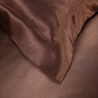 Dark Brown Silk Bedding Set Duvet Cover Silk Pillowcase Silk Sheet Luxury Bedding