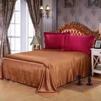 Wine And Coffee Silk Bedding Set Duvet Cover Silk Pillowcase Silk Sheet Luxury Bedding