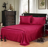 Wine Silk Bedding Set Duvet Cover Silk Pillowcase Silk Sheet Luxury Bedding