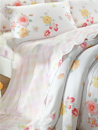 Beautiful Flowers White Bedding Set Girls Bedding Floral Bedding Duvet Cover Pillow Sham Flat Sheet Gift Idea