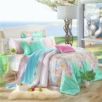 Breeze Green Bedding Set Girls Bedding Floral Bedding Duvet Cover Pillow Sham Flat Sheet Gift Idea