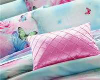 Butterfly Lovers Blue Bedding Set Girls Bedding Floral Bedding Duvet Cover Pillow Sham Flat Sheet Gift Idea