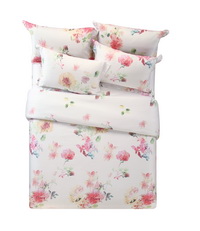 Caroline White Bedding Set Girls Bedding Floral Bedding Duvet Cover Pillow Sham Flat Sheet Gift Idea