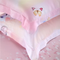 City Garden Pink Bedding Set Girls Bedding Floral Bedding Duvet Cover Pillow Sham Flat Sheet Gift Idea