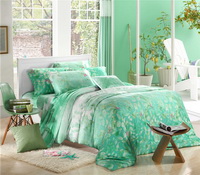 Early Summer Green Bedding Set Girls Bedding Floral Bedding Duvet Cover Pillow Sham Flat Sheet Gift Idea