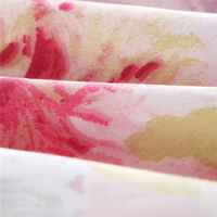 Ink Painting Flowers Pink Bedding Set Girls Bedding Floral Bedding Duvet Cover Pillow Sham Flat Sheet Gift Idea