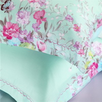 Interesting Flowers Green Bedding Set Girls Bedding Floral Bedding Duvet Cover Pillow Sham Flat Sheet Gift Idea