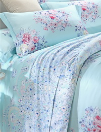Open Country Blue Bedding Set Girls Bedding Floral Bedding Duvet Cover Pillow Sham Flat Sheet Gift Idea
