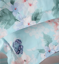 Romantic Flowers Blue Bedding Set Girls Bedding Floral Bedding Duvet Cover Pillow Sham Flat Sheet Gift Idea