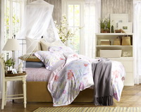 Summer Flowers Orange Bedding Set Girls Bedding Floral Bedding Duvet Cover Pillow Sham Flat Sheet Gift Idea