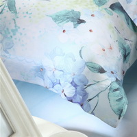 Summer Light Blue Bedding Set Girls Bedding Floral Bedding Duvet Cover Pillow Sham Flat Sheet Gift Idea