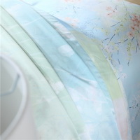 Summer Light Blue Bedding Set Girls Bedding Floral Bedding Duvet Cover Pillow Sham Flat Sheet Gift Idea