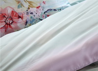 Wonderful World Blue Bedding Set Girls Bedding Floral Bedding Duvet Cover Pillow Sham Flat Sheet Gift Idea